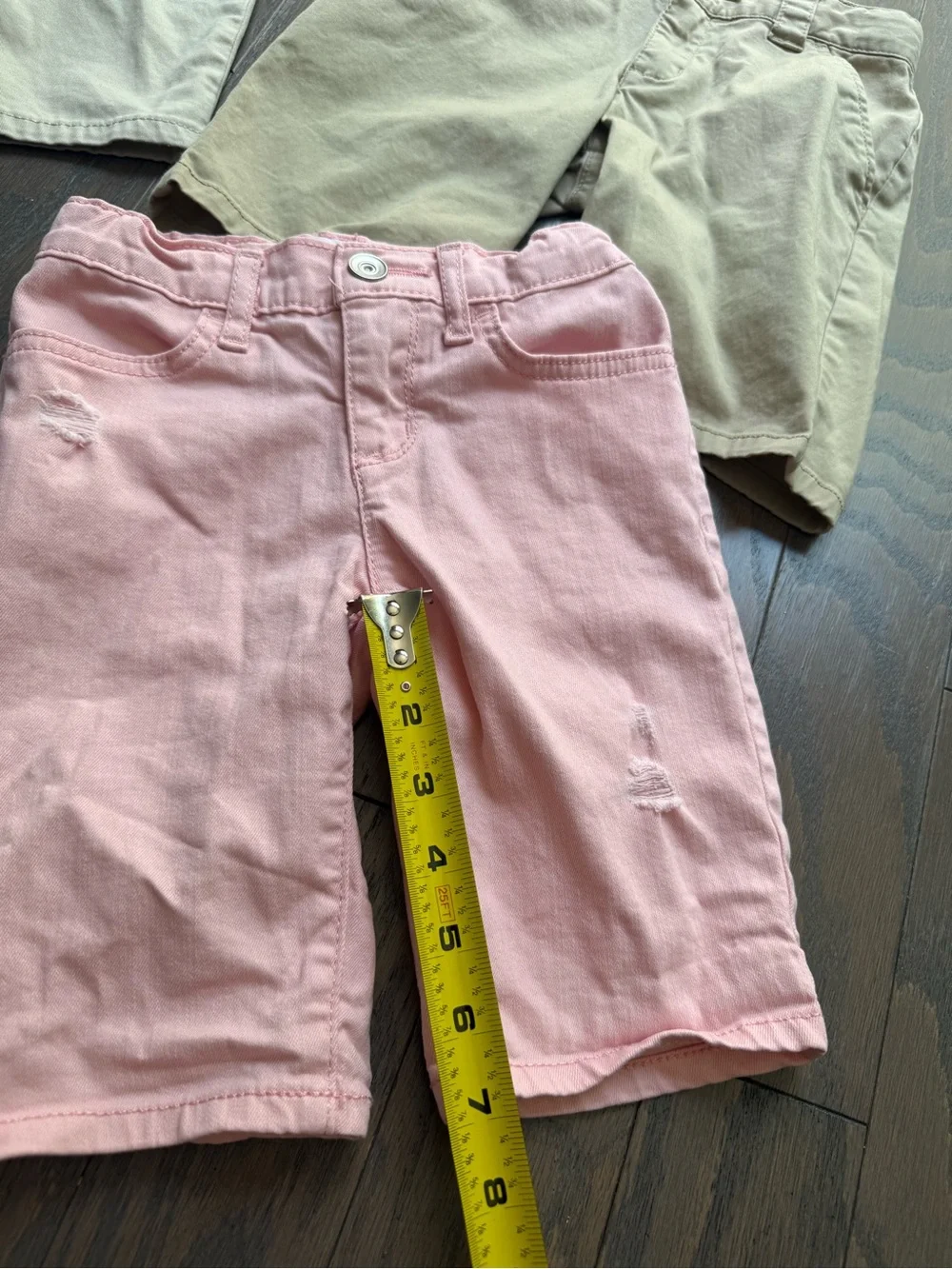 Girls kids shorts lot bundle sz 6 Pastel colors tan beige school summer